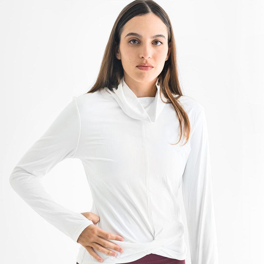 Alaska Turtleneck Long Sleeve Shirt - White